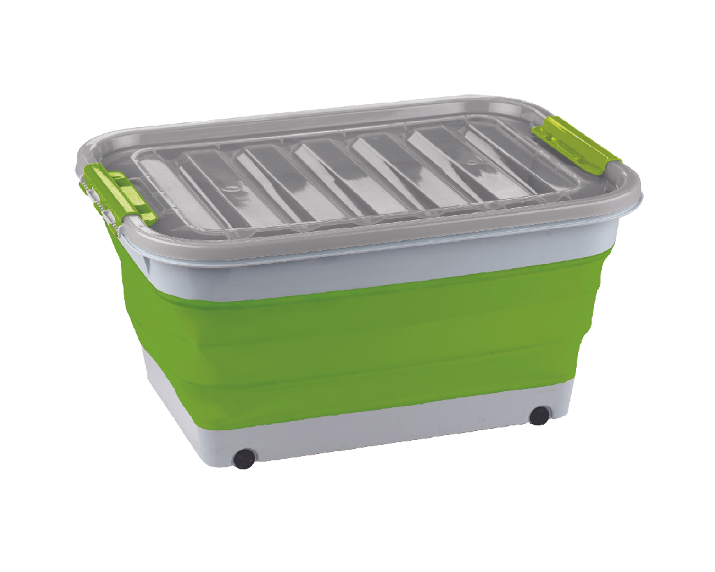 Boîte de rangement pliable avec couvercle (45L)