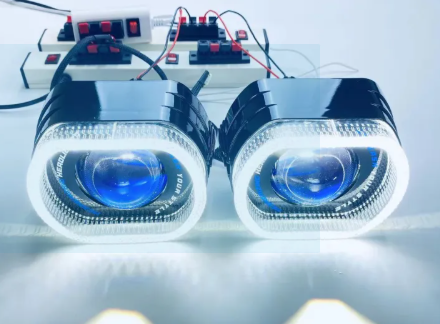 Angel Eyes projecteur bi led easy fit 5D de 3 pouces à lentille bleu