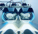 Angel eyes - projecteur led bi-led 3 pouces - 2 lasers 5D RGB type L