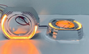 Angel eyes - cache de projecteur bi-led/bi-xenon 3 pouces - argent style BMW sport